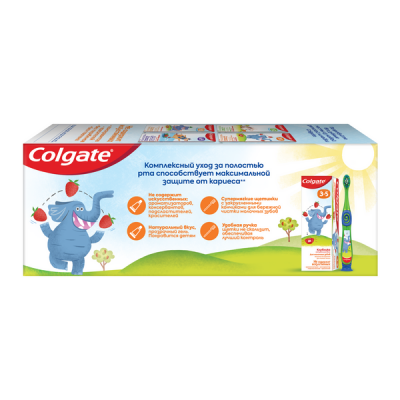 Colgate Детский набор 3-5 лет (Детская зубная паста со вкусом клубники, 60 мл + Зубная щетка Для детей 2-5 лет)_4