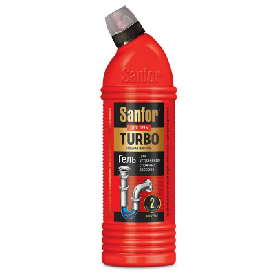Sanfor Средство для очистки канализационных труб Turbo, 750 мл