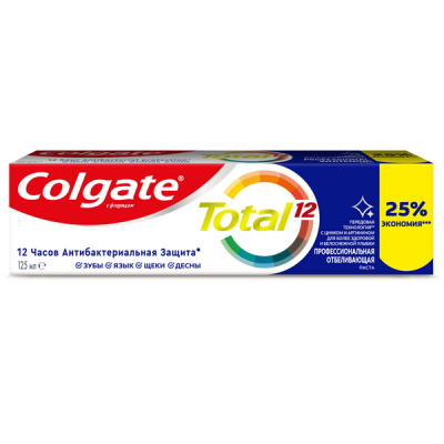 Colgate Total 12 Зубная паста комплексная антибактериальная Профессиональная Отбеливающая, 125 мл_1