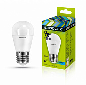 Лампа светодиодная Ergolux  LED - G45 -9W-E27-4K. 9Вт, 220В,4500К (80Вт)