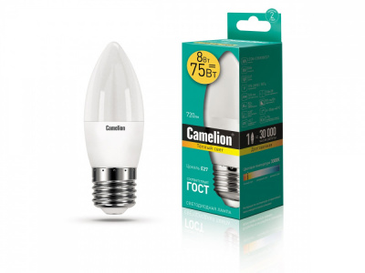 Camelion LED8-C35-830-E27 Лампа светодиодная
