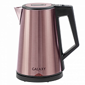 Эл.чайник Galaxy GL 0320 2000ВТ,1,7л,диск., тройная стенка из нерж.стали и пищ. пластика,Розовое зол