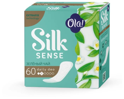 Ola! Daily Deo Silk Sense Прокладки ежедневные Зеленый чай, 60 шт