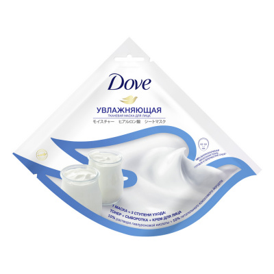 Dove Тканевая Маска для лица увлажняющая с кокосовым йогуртом и гиалуроновой кислотой, 1 шт