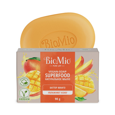 BioMio Натуральное мыло Bio-Soap Superfood с баттером Манго, 90 гр