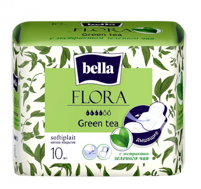 Bella Flora Прокладки гигиенические Зеленый чай, 10 шт