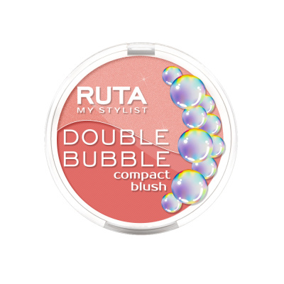 Ruta Компактные румяна двойные Double Bubble тон 101 сияющий оттенок спелого персика и матовый кораллово-розовый