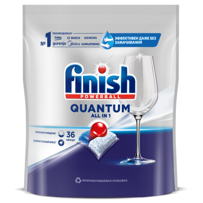 Finish Quantum All in 1 Капсулы для посудомоечных машин, 36 шт