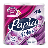 Туалетная бумага "Papia Deluxe Dolce Vita" четырёхслойная, 4 шт С ароматом и рисунком