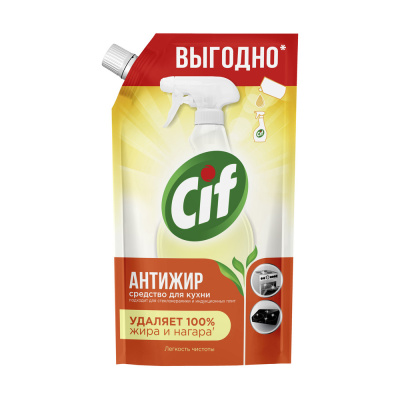 Cif Чистящее средство для кухни Антижир Легкость чистоты для плит и духовок, 500 мл