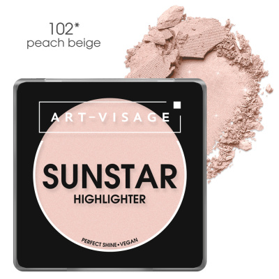 Art-Visage Хайлайтер пудровый для лица Sunstar тон 102 Peach Beige