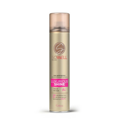 SoWell Luxurious Shine Лак для волос Роскошный блеск Сильная Фиксация 4, 300 мл