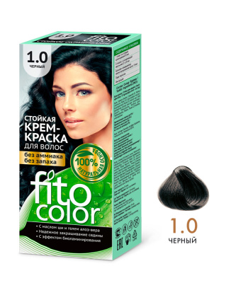 Fito Сolor Стойкая крем-краска для волос тон 1,0 Черный_1