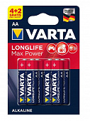 Батарейка VARTA LONGLIFE MAX POWER AA бл. 4+2шт.пальчик.цена за блистер!