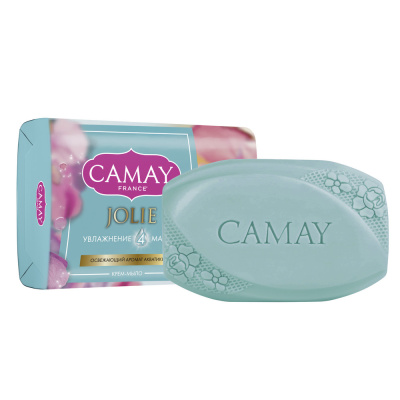 Camay Jolie Твердое мыло Увлажнение 4 масел с ароматом акватики, 85 гр_1