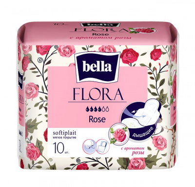 Bella Flora Прокладки гигиенические Роза, 10 шт