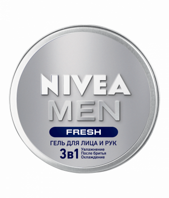 Nivea Men Гель 3в1 Fresh для лица и рук, 75 мл
