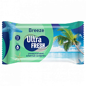 Ultra Fresh Baby Влажные салфетки Breeze 15 шт (120шт/ящ)