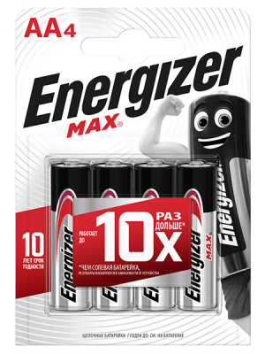 Energizer Батарейка AA Max щелочная блистер, 4 шт