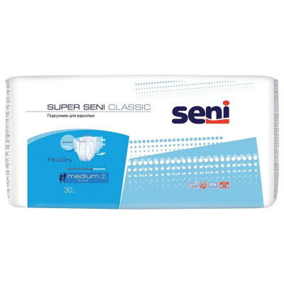 Seni Super Seni Classic Подгузники для взрослых Medium, 30 шт