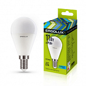 Лампа светодиодная Ergolux  LED -G45 -11W-E14-4K. 11Вт,  Е14  (95Вт)