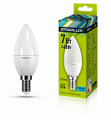 Лампа светодиодная Ergolux  LED- C35-7W-E14-4K 7Вт,220В,4500K,Е14 (60Вт)