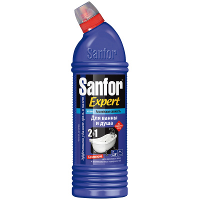 Sanfor Expert Средство чистящее для ванн 2в1 Альпийская свежесть, 750 мл