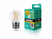 Лампа светодиодная Camelion LED 7 - G45  FL 830 E27, 7Вт, прозрачная (60Вт)
