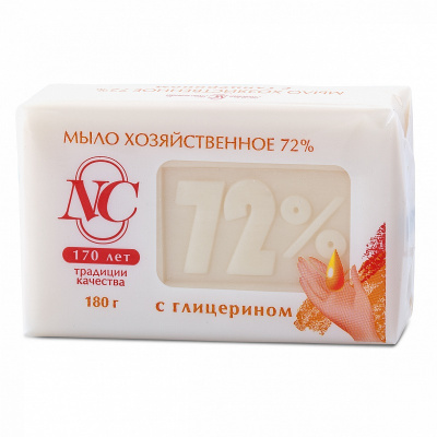 Невская Косметика Хозяйственное мыло 72% с глицерином, 180 гр