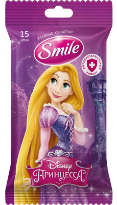 Smile Baby Влажные салфетки детские Disney Princess антибактериальные, 15 шт_1