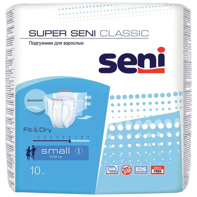 Seni Super Seni Classic Подгузники для взрослых Small, 10 шт