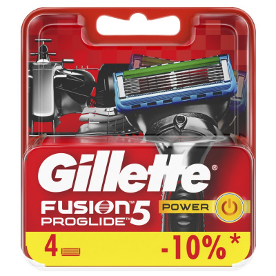 Gillette Fusion5 ProGlide Power Сменные кассеты для бритья, 4 шт