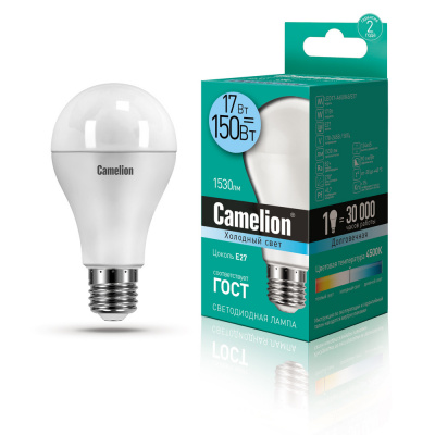 Camelion Лампа светодиодная LED17-A65-845-E27, 17Вт (150 Вт)