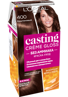 Casting Crème Gloss Стойкая краска-уход для волос без аммиака тон 400 Каштановый