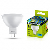 Лампа светодиодная Ergolux  LED- JCDR-9W-GU5.3-4K,9Вт,4500К,220В, (80Вт)