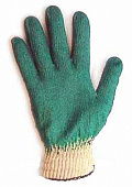 Перчатки рабочие х/бум. прорезин.,  (зеленые) (300)
