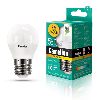 Camelion Светодиодная лампа LED7-G45-830-E27
