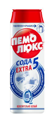 Пемолюкс Порошок чистящий Сода 5 Extra Ослепительно Белый, 480 гр