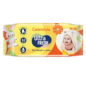 Ultra Fresh Baby Влажные салфетки для детей и мам 60 шт (15шт/ящ) c календулой