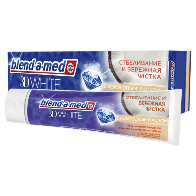 Blend-a-med 3D White Зубная паста Отбеливание и бережная чистка с Кокосовым маслом, 100мл