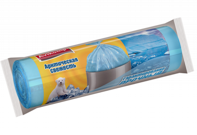 Avikomp Пакеты для мусора ароматизированные Арктическая свежесть светло-голубые, 60 л х 15 шт