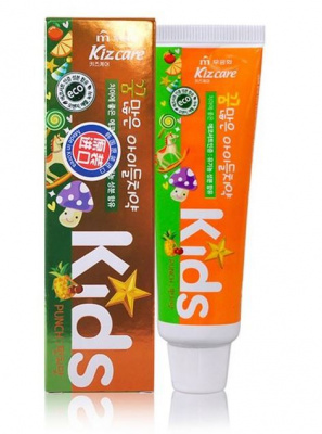 Mukunghwa Детская гелевая зубная паста Kizcare Kids с ярким тропическим вкусом с 2 лет, 75 гр