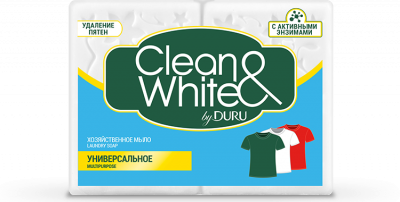 Duru Clean&White Хозяйственное мыло для стирки Универсальное, 2 х 120 гр