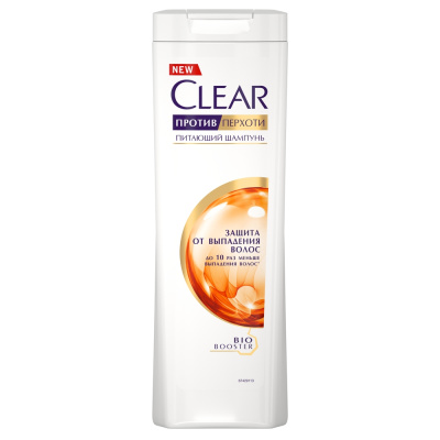Clear Женский шампунь против перхоти Защита от выпадения волос с витамином В3 и аминокислотами, 400 мл
