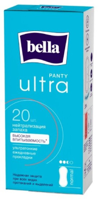 Bella Panty Ultra Ежедневные ультратонкие прокладки Normal, 20 шт