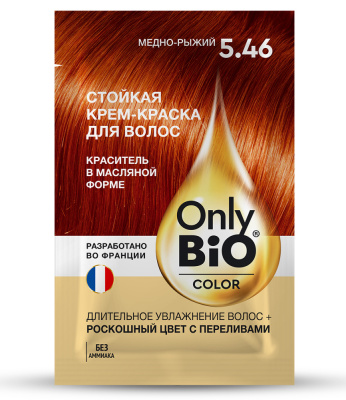 Only Bio Стойкая крем-краска для волос тон 5,46 Медно-рыжий_1