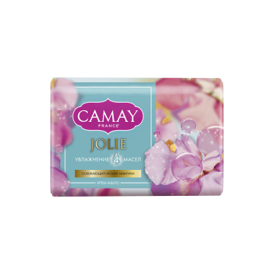 Camay Jolie Твердое мыло Увлажнение 4 масел с ароматом акватики, 85 гр