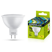 Лампа светодиодная Ergolux  LED- JCDR-9W-GU5.3-3K,9Вт,3000К,220В, (80Вт)
