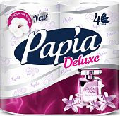 Туалетная бумага "Papia Deluxe Dolce Vita" четырёхслойная, 4 шт С ароматом и рисунком