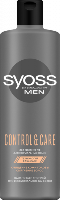 Syoss Men Шампунь Control & Care 2 в 1 Для нормальных волос, 450 мл